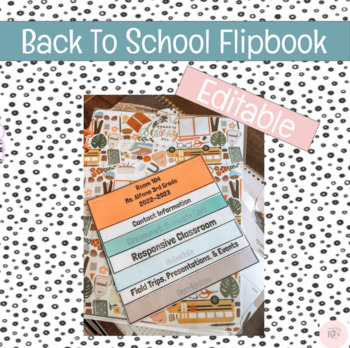 Back to School Flipbook for Meet the Teacher Night- Editable Parent ...