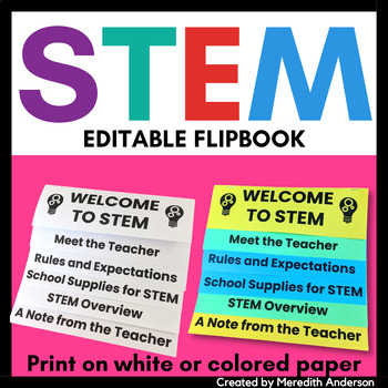 Preview of Back to School Flipbook for STEM