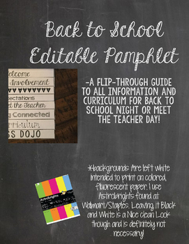 Preview of Back-to-School Foldable (editable)