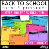 Back to School Forms | Editable Templates | Parent Informa