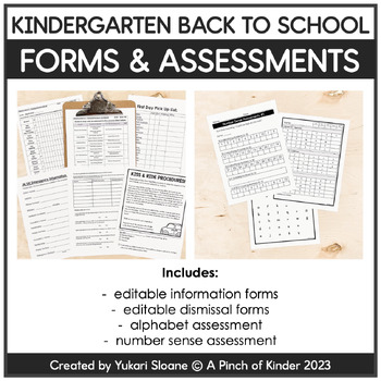 Back to School Forms + Assessments for Kindergarten | TPT