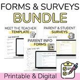 Back to School Forms BUNDLE | Meet The Teacher Forms | Ope