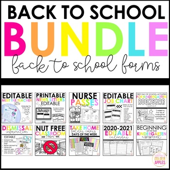 Preview of Back to School Forms Bundle