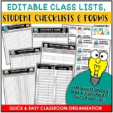 Back to School Forms | Editable Class Lists | Student Chec