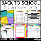 Back to School Forms | Classroom Checklists Printables | P