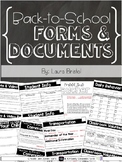 Back-to-School Forms & Documents {editable}