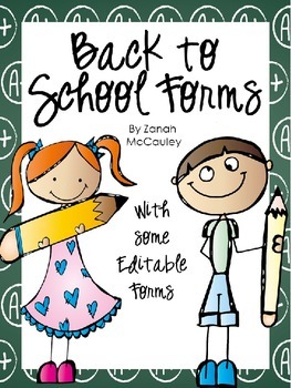 Preview of Back to School Forms FREEBIE
