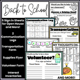 Back to School Forms | Open House Sign In, Communication L
