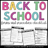 Back to School {Forms and Procedure Check List}