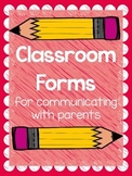 Back to School Forms for Parent Communication