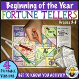 Back to School Fortune Tellers: 4 Templates, Get to Know G