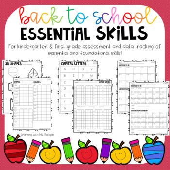Preview of Back to School Foundational Skills & Data Tracking