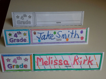 Preview of Back to School Fourth Grade Name Cards