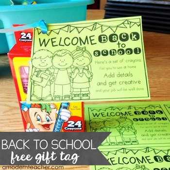 Back to School Free Download - Gift Tag by A Modern Teacher | TPT