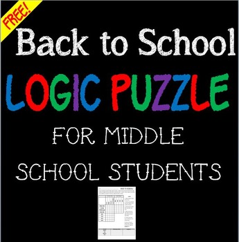 Preview of Back to School ~ Free Logic Puzzle!