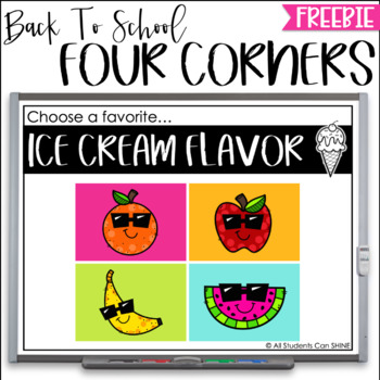 Preview of Back to School Freebie - Four Corners Game