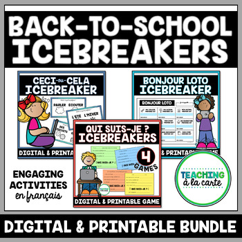 Preview of Back-to-School French Icebreakers BUNDLE | Digital and Printable Games