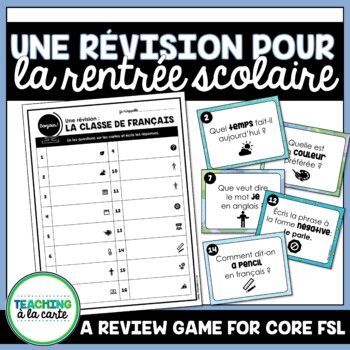 Preview of Back-to-School French Review Game | La rentrée