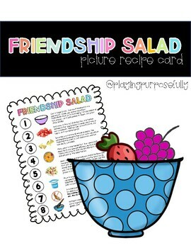 Preview of Back to School Friendship Salad (Picture Recipe Card)