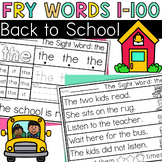 Back to School | Fry Words 1-100 | High Frequency Sight Wo