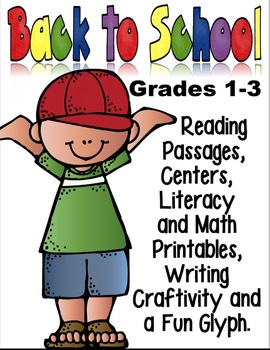Preview of Back to School Fun: Math, Reading Passages, Centers, Writing Craftivity & Glyph
