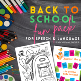 Back to School Fun Pack | NO PREP Speech Language Activities