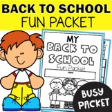 Back to School Fun Packet - Worksheets Busy Work for 1st a