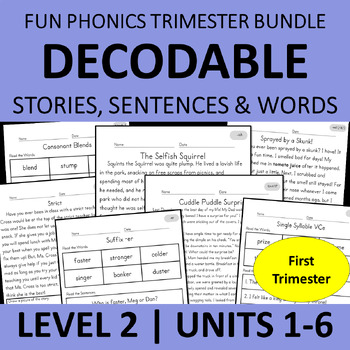 Preview of Decodable Passages & Lessons Bundle | 2nd Grade Fun Phonics Aligned to Units 1-6
