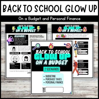 Preview of Back to School GLOW UP on a Budget | High School Personal Finance Math