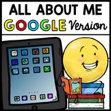 Back to School - GOOGLE - Digital About Me Worksheets - Di
