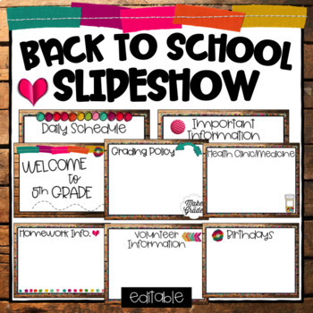 Preview of Back to School GOOGLE Slides Template-Curriculum Night, Open House, Parent Night