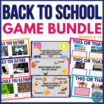 Preview of Back to School Game Bundle - Four Corners, This or That, Would You Rather - BTS