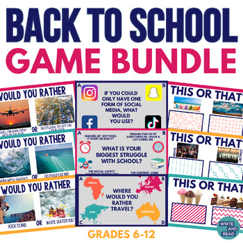 Preview of Back to School Game Bundle - Four Corners Game, This or That, Would You Rather