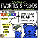 Back to School Game Bear-y Favorites & Friends - Kindergar