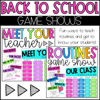 Preview of Back to School Game Show Bundle | All About My Teacher | Routines and Procedures