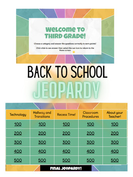 Preview of Back to School Game Show! Jeopardy Style!