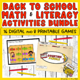 Back to School Games Bundle - Math and Literacy Centers Pr