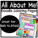Back to School Get To Know Me All About Me Doodle Coloring Pages