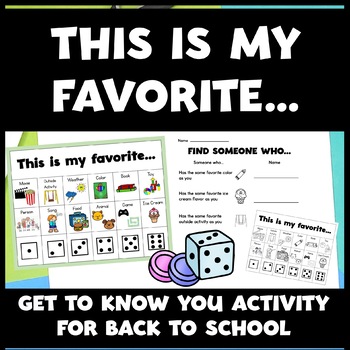 Preview of Back to School Get To Know You Activity - What is Your Favorite?