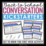 Back to School Get To Know You Discussion Task Cards Activ