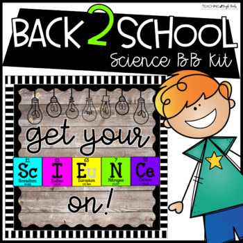 Preview of Back to School Science Bulletin Board Kit - Classroom Decor Set - Door Decor