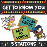 Back to School - Get to Know You Activities for 4th and 5th Grade