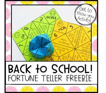 Preview of Back to School Get to Know You Activity