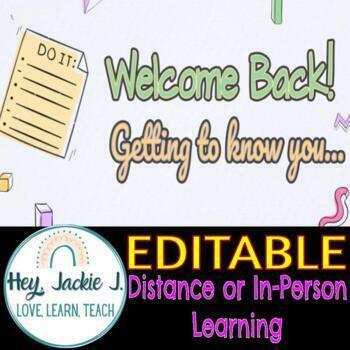 Preview of Back to School Get to Know You Activity Google Slides Editable ELA ASB AVID 