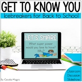 Back to School Get to Know You Icebreakers Classroom Discu