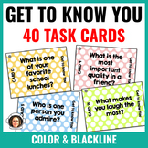 40 Get to Know You Task Cards - Back to School - Social Em