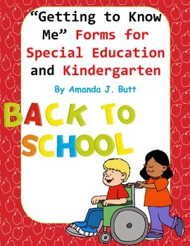 Preview of Back to School "Getting to Know Me" Forms; Special Education; Kindergarten; Free