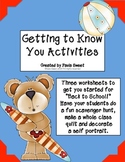 Back to School "Getting to Know You" Activities