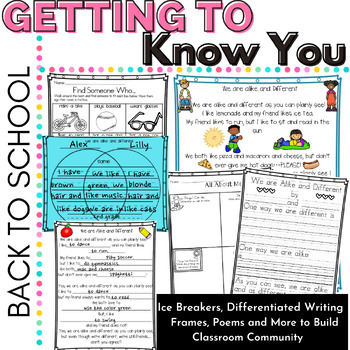 Preview of Back to School Getting to Know You Activities Icebreakers 1st & 2nd Grade