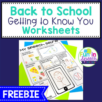 Preview of Back to School Getting to Know You Worksheets and Activities for Speech Therapy